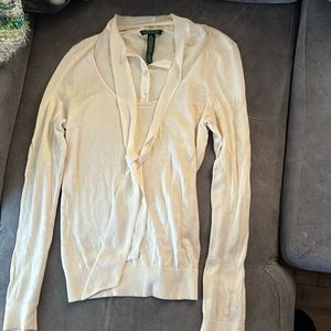 Ralph Lauren Shirt Blouse with tie front - Cream - Medium - good condition 🩷